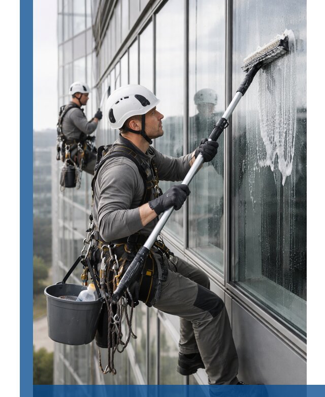 Высотная мойка сплошного остекления с выездом в Чайковском