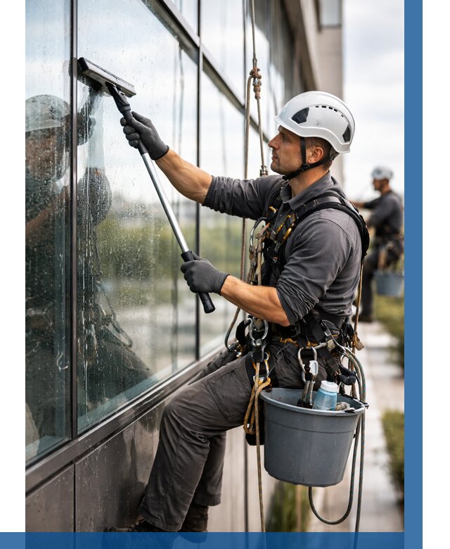 Мойка стеклянных фасадов в Чайковском от 202 р. | ВЫСОТНИК-Чкв