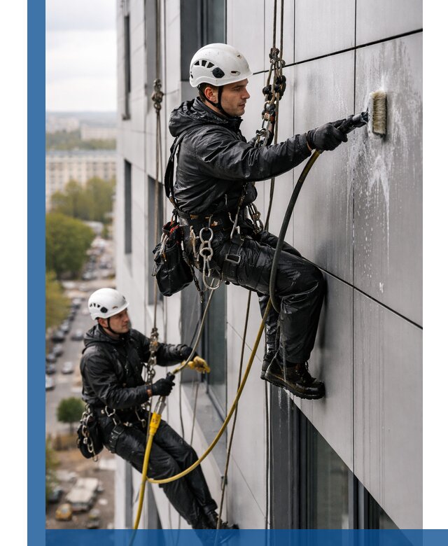 Профессиональная мойка фасада из композита в Чайковском