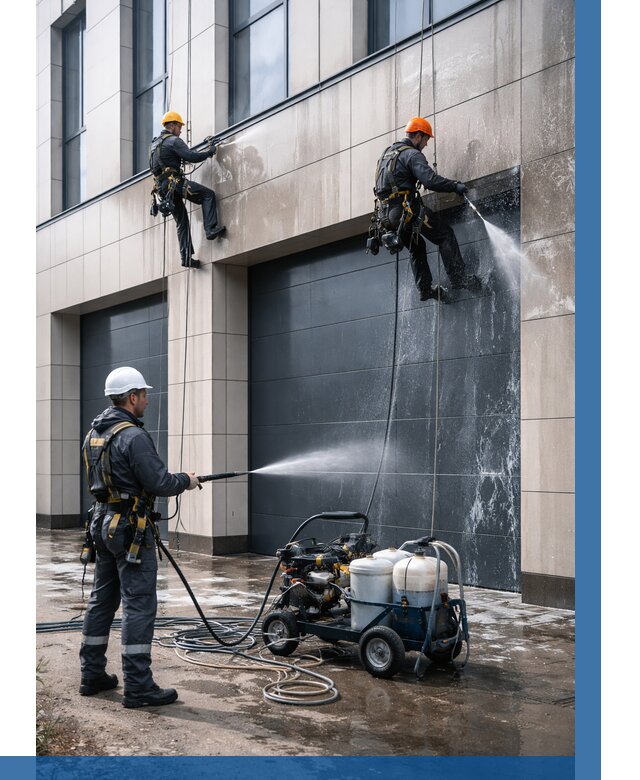 Послестроительная мойка фасада в Чайковском от 304 р. | ВЫСОТНИК-Чкв