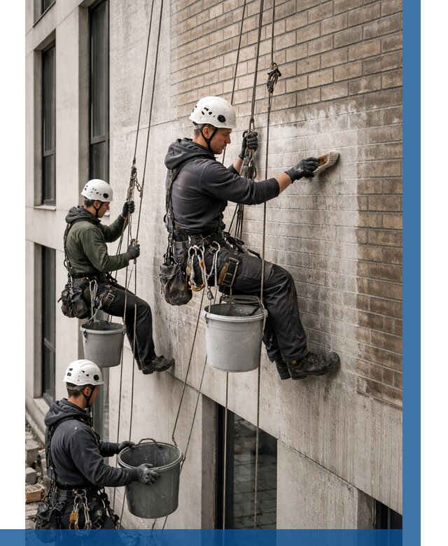 Удаление высолов с фасада в Чайковском от 253 р. | ВЫСОТНИК-Чкв