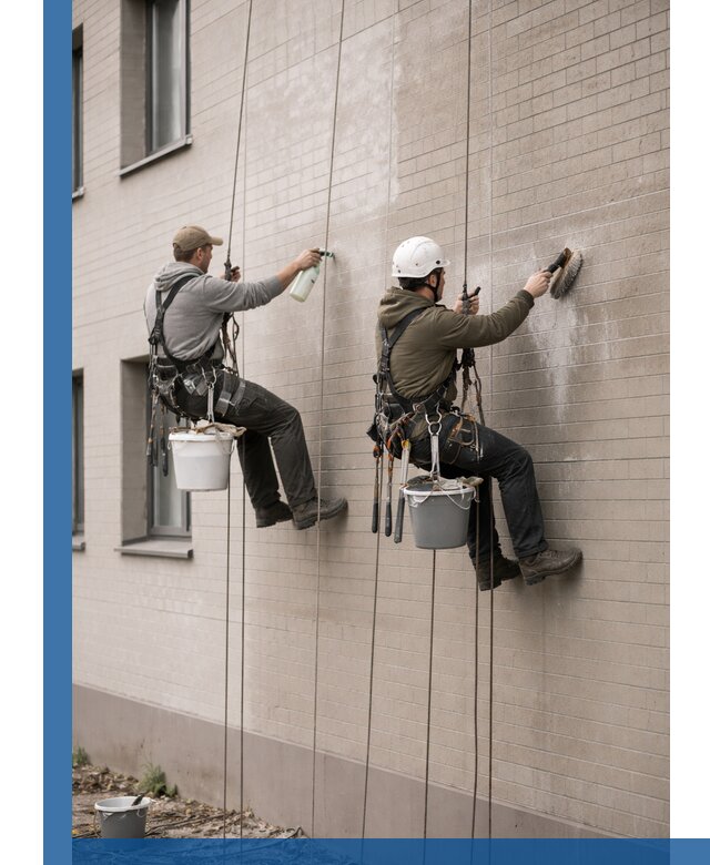Удаление высолов с фасада зданий в Чайковском без повреждений и следов