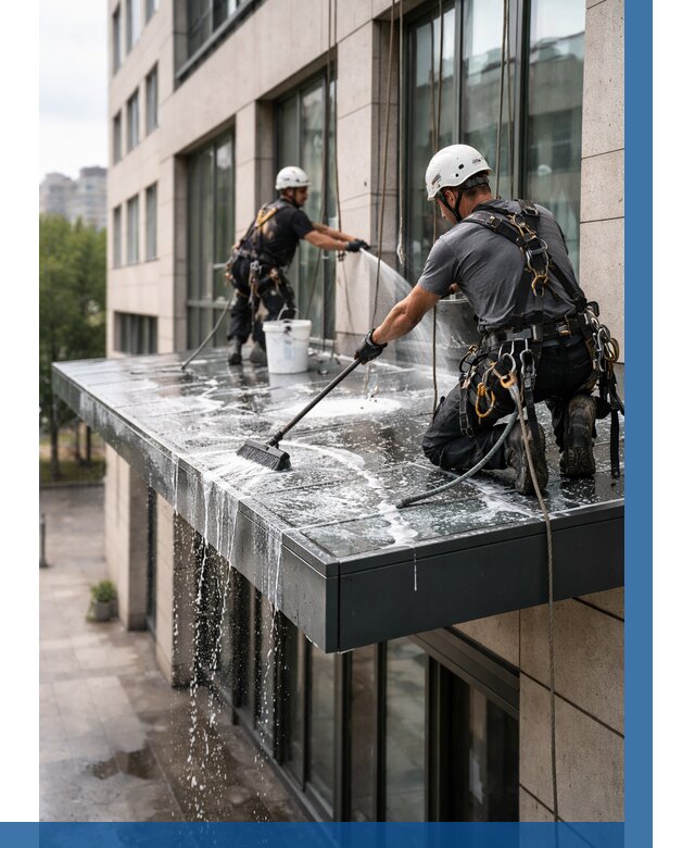 Мойка козырьков и навесов в Чайковском от 3542 р. | ВЫСОТНИК-Чкв