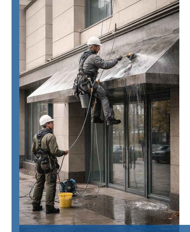 Профессиональная мойка козырьков и навесов в Чайковском