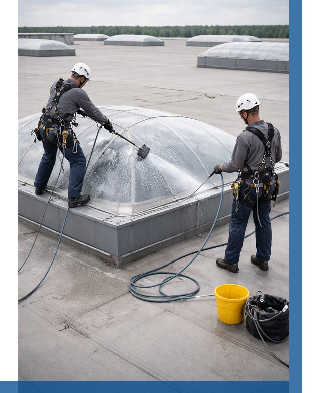 Мойка зенитных фонарей в Чайковском, заказать от 4554 р. | ВЫСОТНИК-Чкв