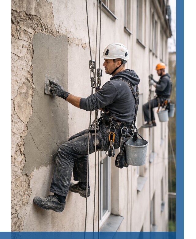 Восстановление штукатурки фасада в Чайковском от 1215 р. | ВЫСОТНИК-Чкв