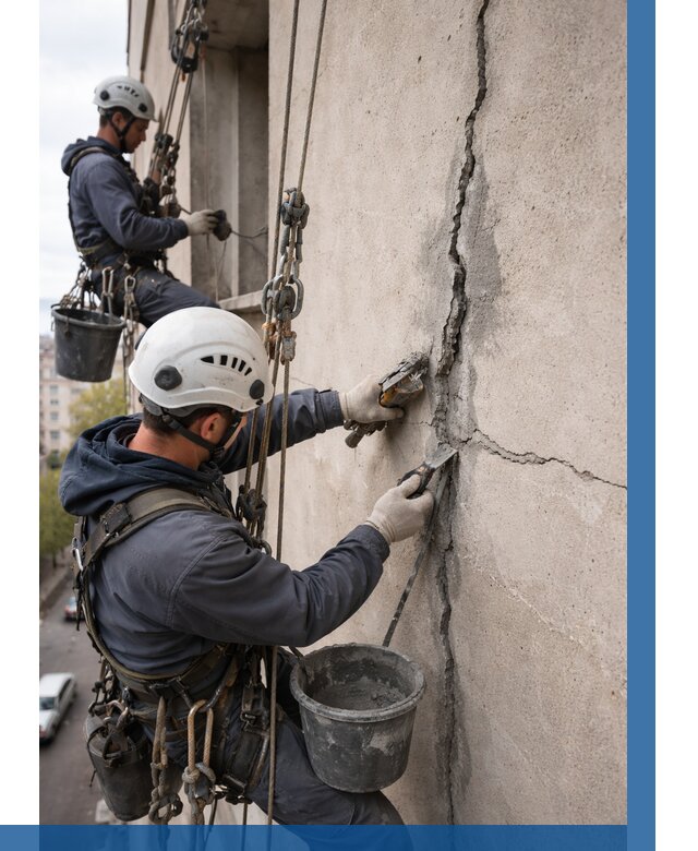 Заделка трещин на фасаде в Чайковском от 911 р. | ВЫСОТНИК-Чкв