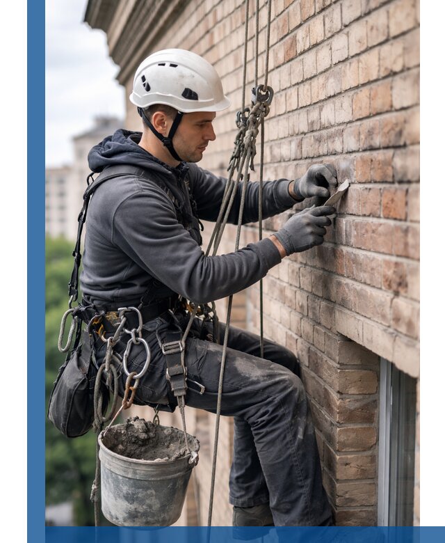 Качественный ремонт кирпичной кладки фасада в Чайковском с гарантией