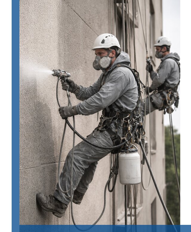 Безвоздушная покраска фасадов зданий в Чайковском профессионально