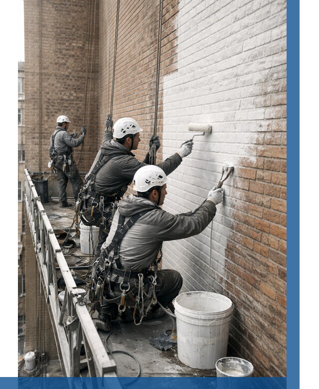 Покраска кирпичного фасада в Чайковском от 354 р. | ВЫСОТНИК-Чкв