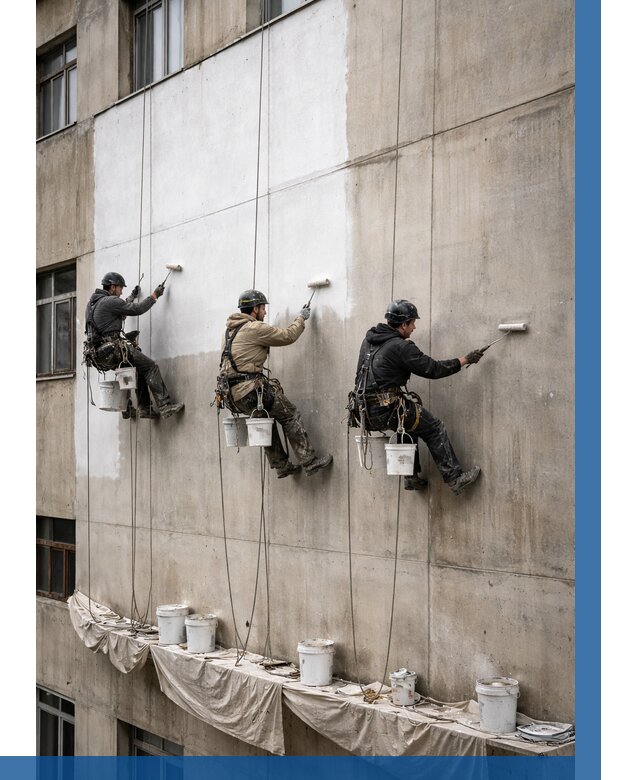 Покраска бетонного фасада в Чайковском от 354 р за м2 | ВЫСОТНИК-Чкв