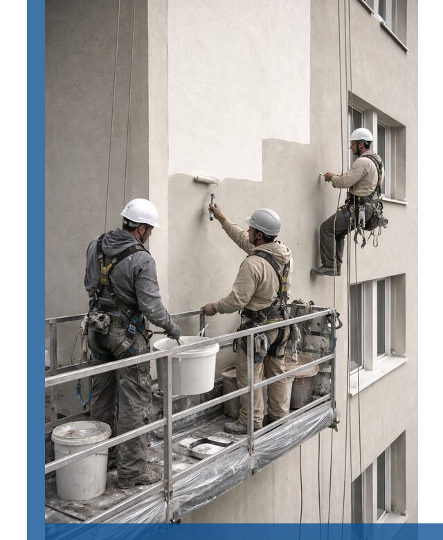 Покраска оштукатуренного фасада в Чайковском под ключ с гарантией