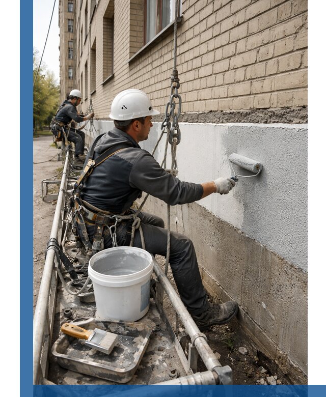 Окраска цоколя здания в Чайковском профессионально и надежно