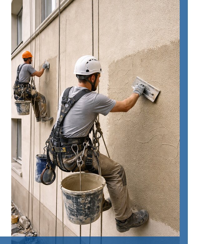 Декоративная штукатурка фасада в Чайковском от 1215 р. | ВЫСОТНИК-Чкв