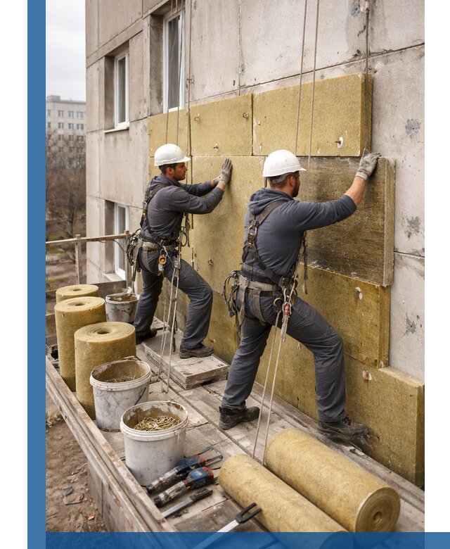 Утепление фасада минватой в Чайковском под ключ с гарантией