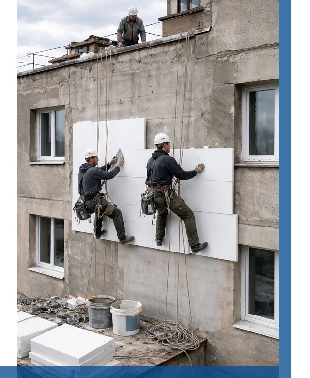 Утепление фасада пенополистиролом в Чайковском от 1822 р. | ВЫСОТНИК-Чкв