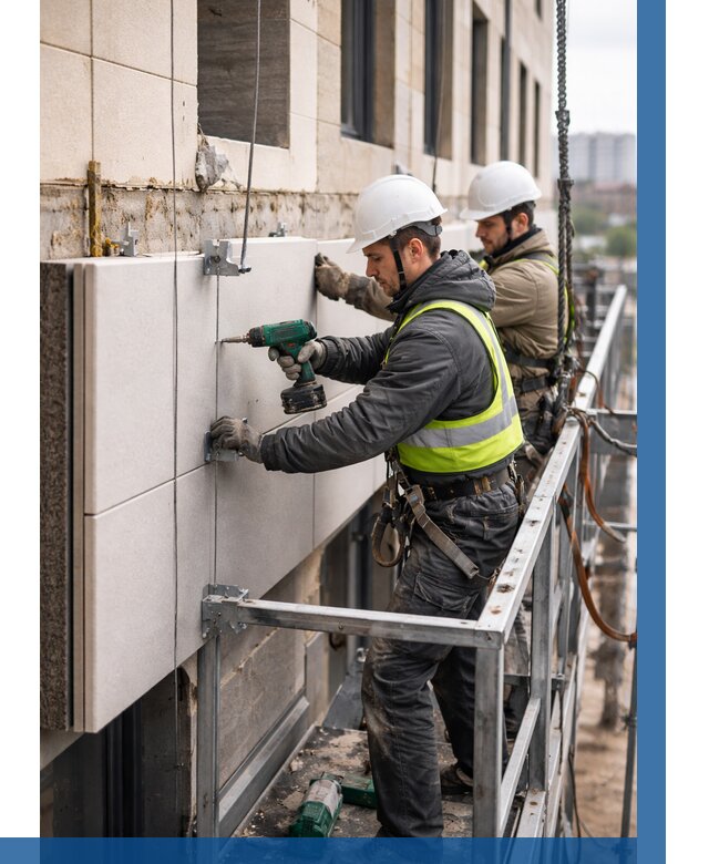 Монтаж фасадных термопанелей в Чайковском от 1518 р. | ВЫСОТНИК-Чкв