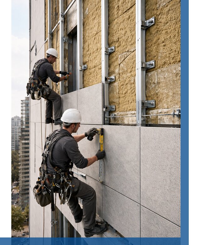 Монтаж вентилируемого фасада в Чайковском от 3542 р. | ВЫСОТНИК-Чкв