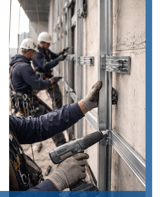 Монтаж подсистемы вентфасада в Чайковском от 860 р. | ВЫСОТНИК-Чкв