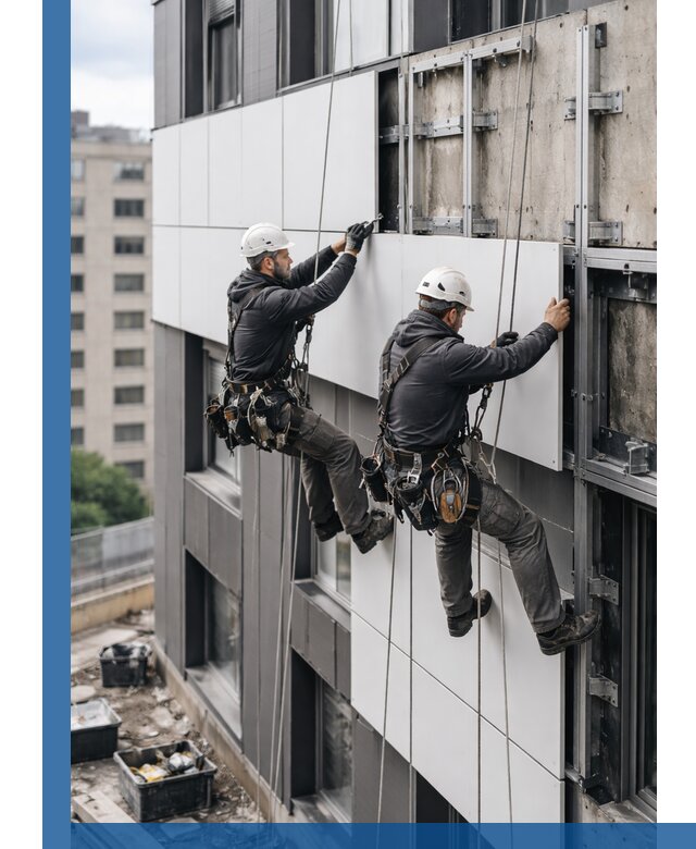 Монтаж композитных панелей фасада в Чайковском под ключ