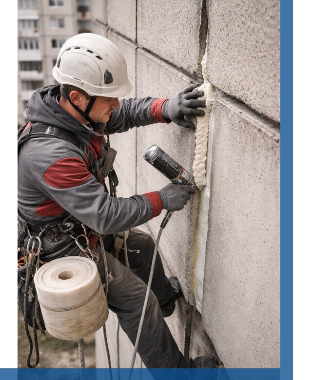 Утепление межпанельных швов в Чайковском от 708 р. | ВЫСОТНИК-Чкв