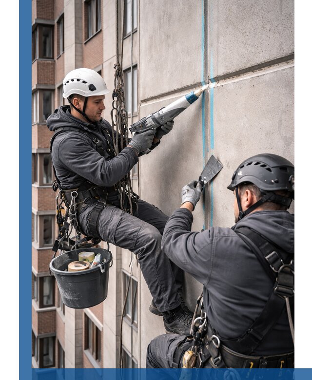 Вторичная герметизация швов фасада и кровли в Чайковском
