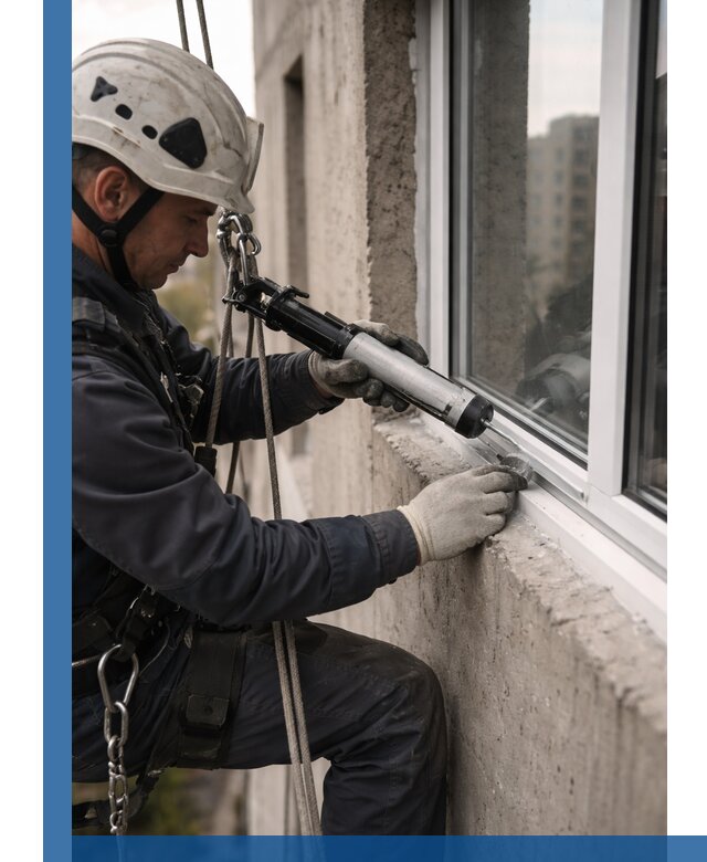 Герметизация оконных швов снаружи в Чайковском профессионально