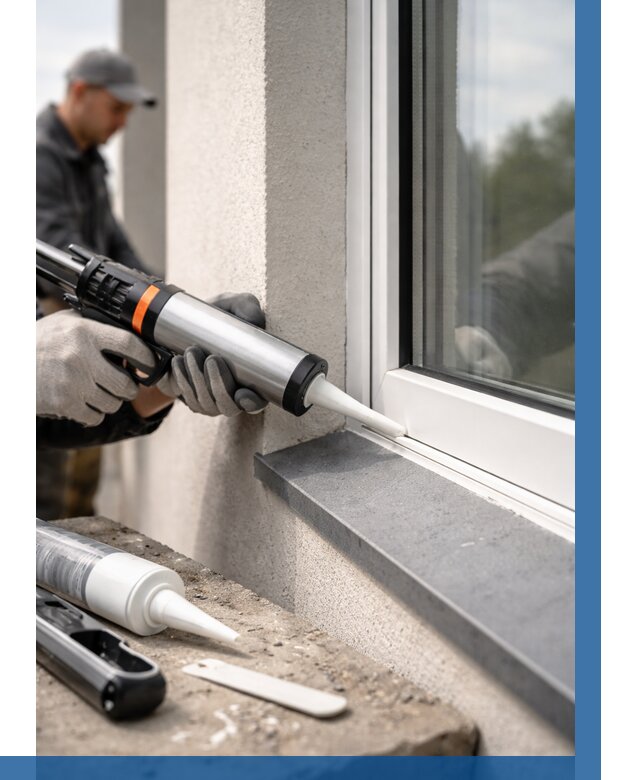 Герметизация монтажных швов окон в Чайковском от 658 р. | ВЫСОТНИК-Чкв