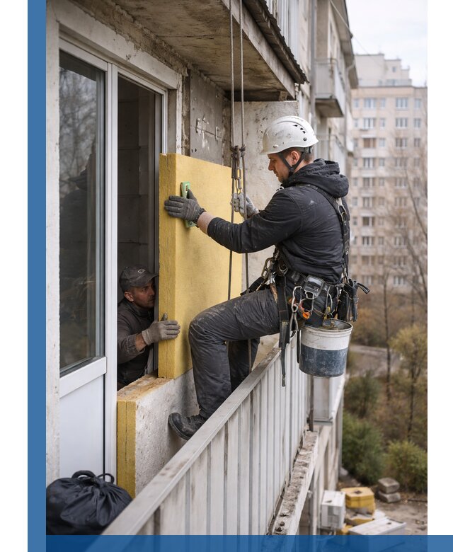Профессиональное утепление балкона снаружи в Чайковском под ключ