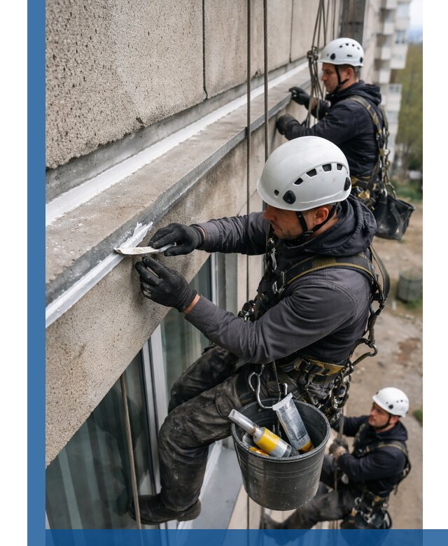 Герметизация примыкания балкона в Чайковском под ключ с гарантией