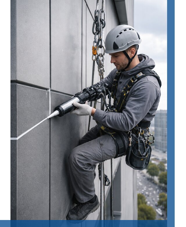 Герметизация стыков фасадных панелей в Чайковском от 6579 р.| ВЫСОТНИК-Чкв