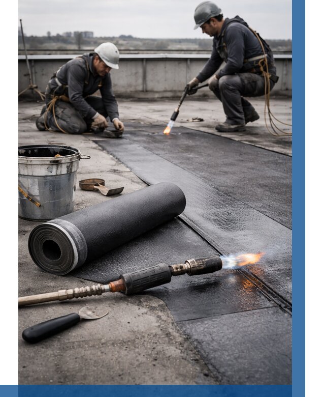 Ремонт рулонной кровли в Чайковском от 658 р. | ВЫСОТНИК-Чкв