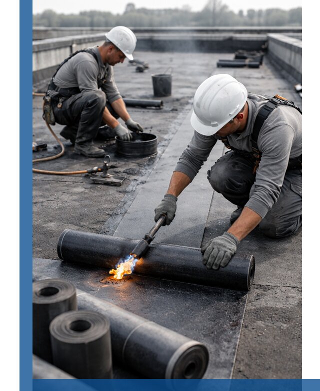 Ремонт рулонной кровли в Чайковском герметизация и восстановление