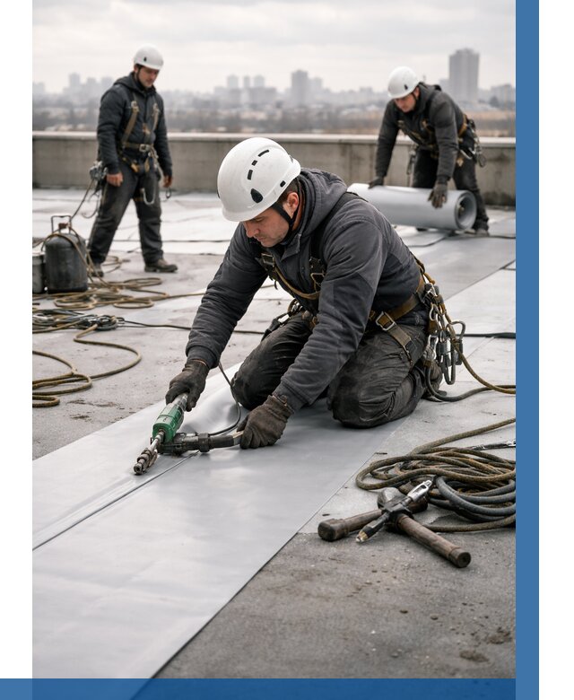 Ремонт мембранной кровли в Чайковском от 1822 р./м2 | ВЫСОТНИК-Чкв