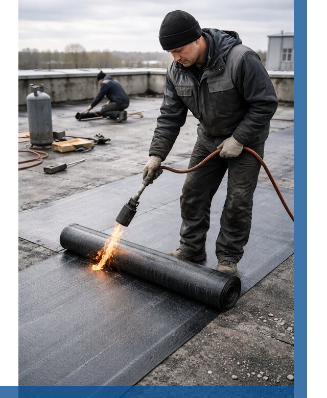 Ремонт наплавляемой кровли в Чайковском от 708 р. | ВЫСОТНИК-Чкв