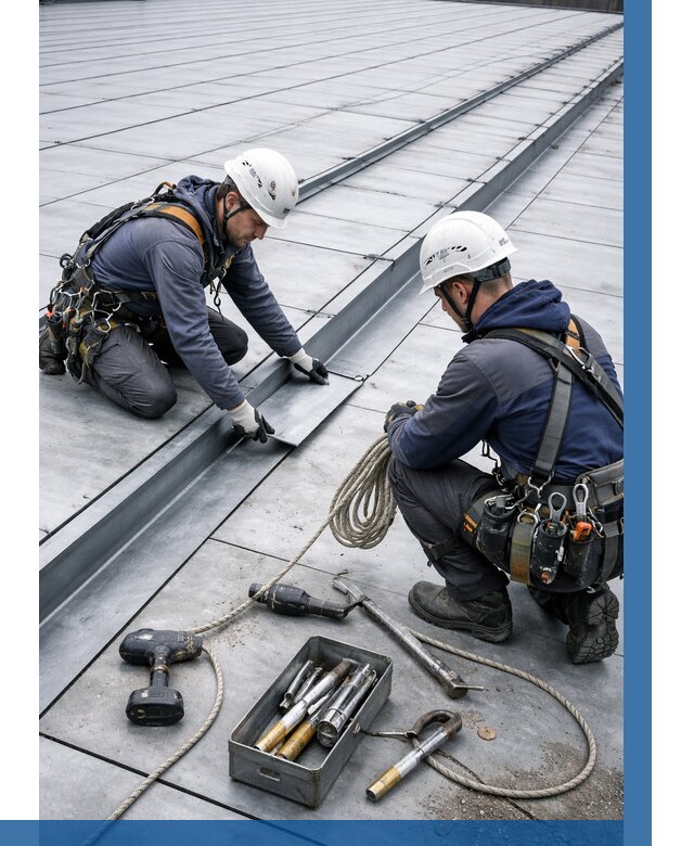 Ремонт фальцевой кровли в Чайковском от 708 р. | ВЫСОТНИК-Чкв