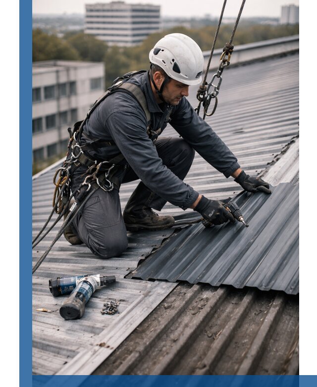 Ремонт профнастила на кровле в Чайковском, работы под ключ