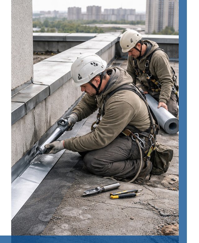 Ремонт кровельных примыканий в Чайковском от 1215 р. | ВЫСОТНИК-Чкв