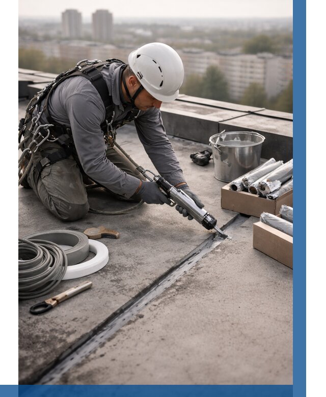 Герметизация швов кровли в Чайковском от 455 р./м2 | ВЫСОТНИК-Чкв