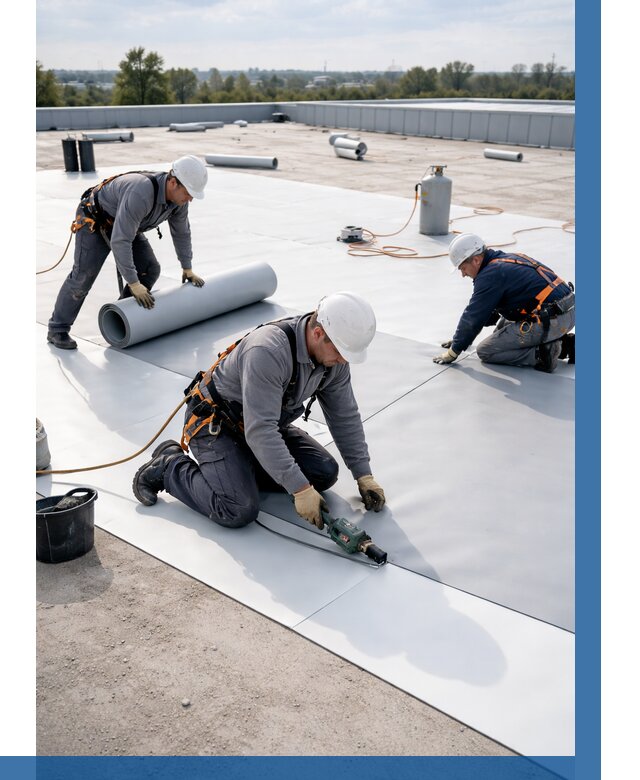 Монтаж мембранной кровли под ключ в Чайковском от 1215 р. | ВЫСОТНИК-Чкв