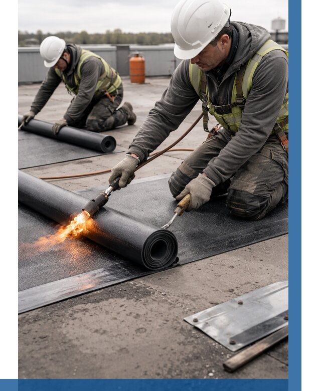 Монтаж наплавляемой кровли в Чайковском от 860 р. — ВЫСОТНИК-Чкв