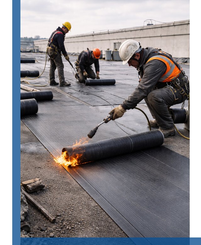 Монтаж наплавляемой кровли в Чайковском профессионально