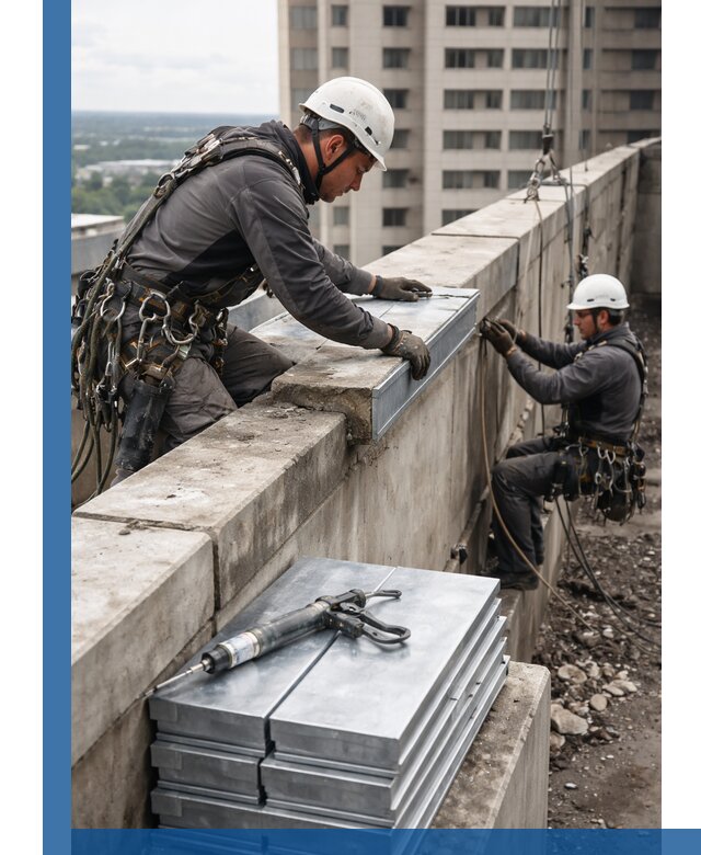 Замена парапетных крышек и установка новых в Чайковском