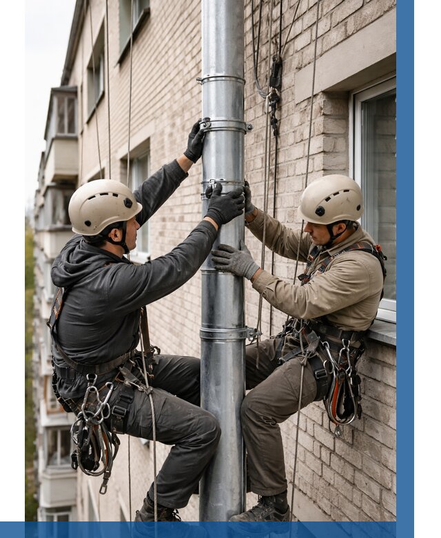 Замена водосточных труб в Чайковском от 6579 р. | ВЫСОТНИК-Чкв