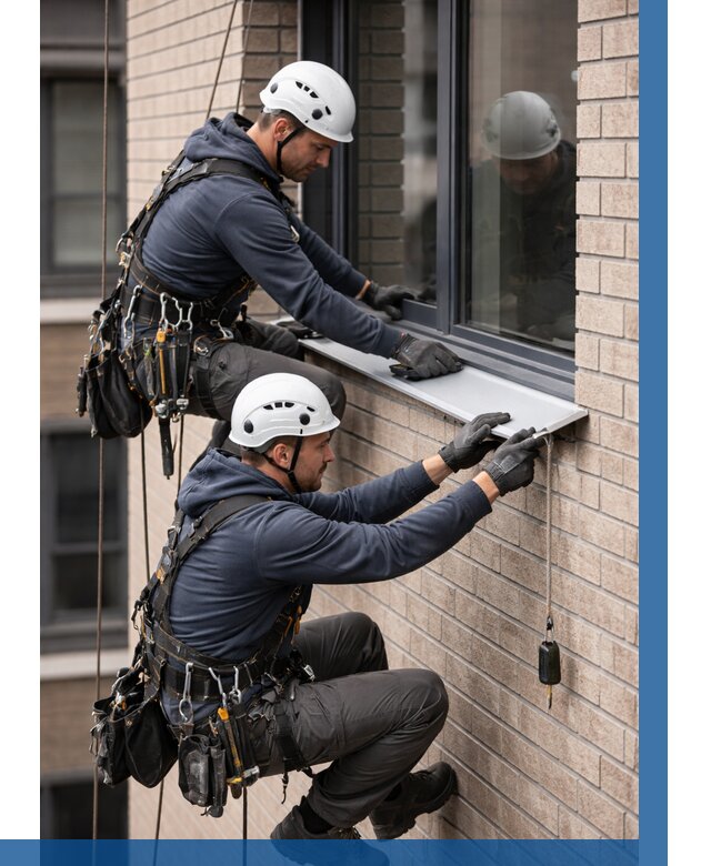 Монтаж оконных отливов под ключ в Чайковском от 3542 р. | ВЫСОТНИК-Чкв