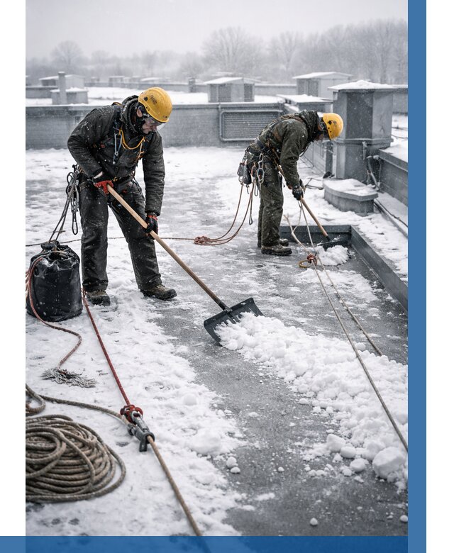 Очистка крыши от снега в Чайковском от 7591 р. | ВЫСОТНИК-Чкв