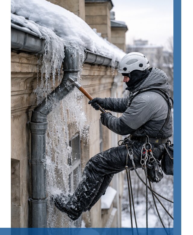 Очистка водостоков от льда в Чайковском от 3542 р. | ВЫСОТНИК-Чкв