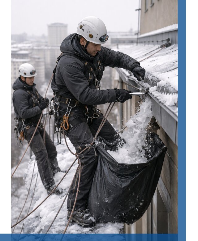 Аварийная очистка крыши в Чайковском под ключ от 304 р. | ВЫСОТНИК-Чкв