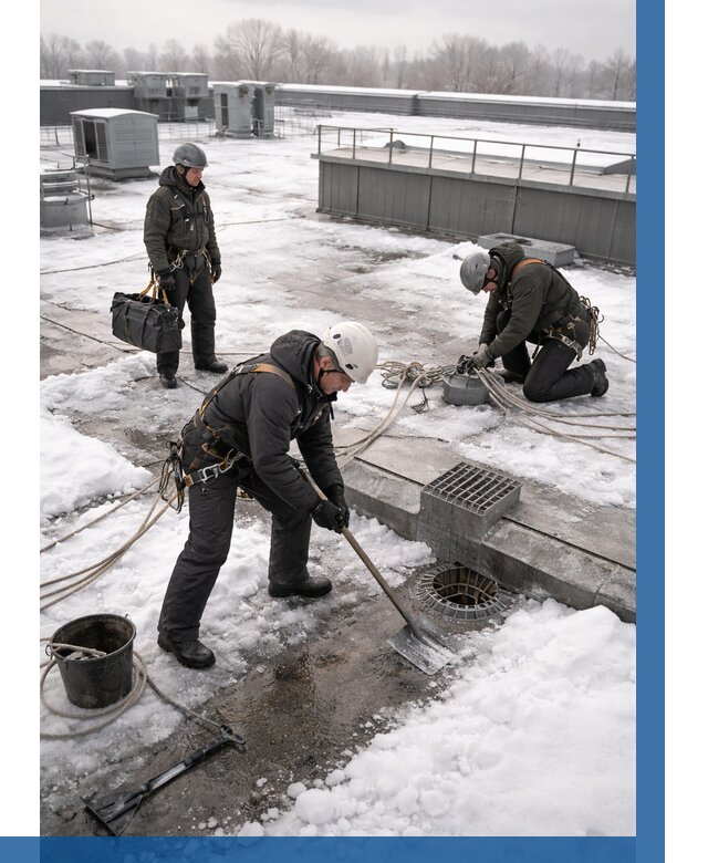 Абонентское обслуживание кровли зимой в Чайковском от 8097 р. | ВЫСОТНИК-Чкв