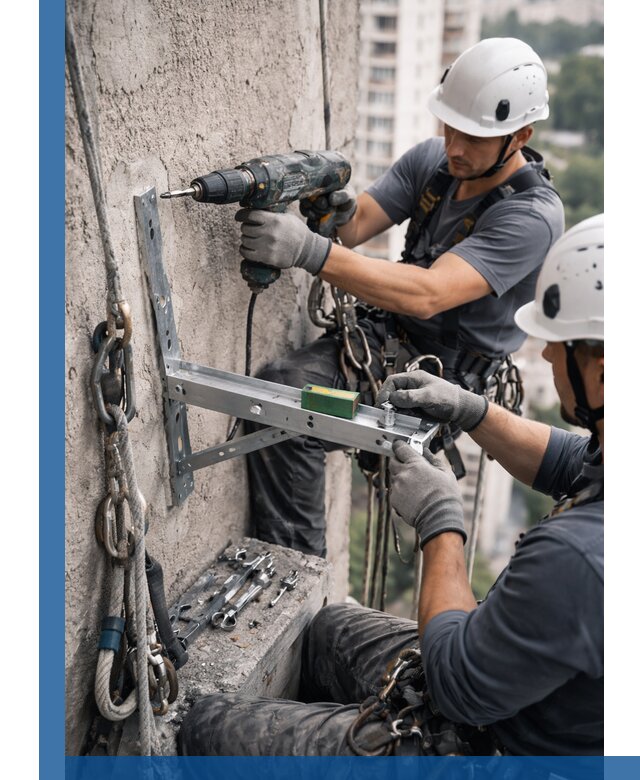 Установка кронштейнов кондиционера и крепежа в Чайковском